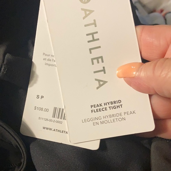 Athleta Black Peak Hybrid Fleece Tight, Size Small - Picture 8 of 8